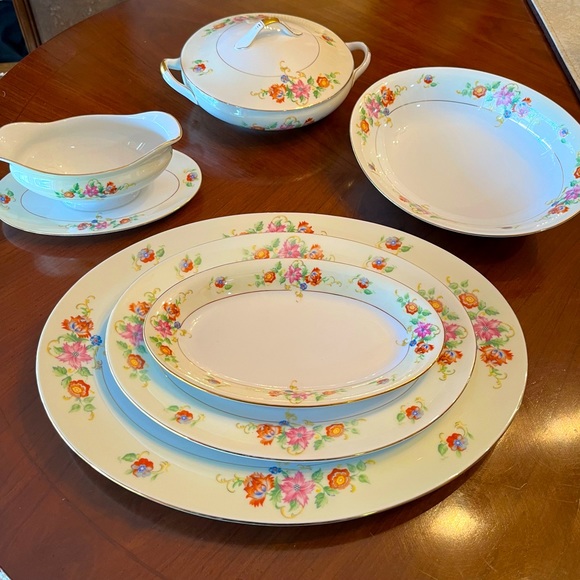 RARE Small Eschenbach Baronet style Bavarian China Pattern Floral Platter/Bowl - Picture 7 of 11